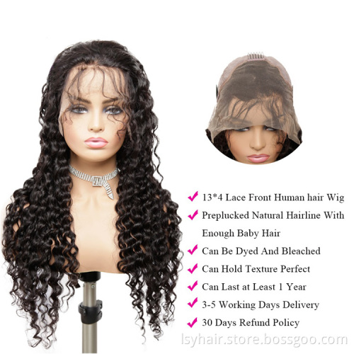 Lsy Wholesale HD Brazilian Glueless Full Lace  Wigs Natural Curly Full Lace Human Hair Wig For Black Women